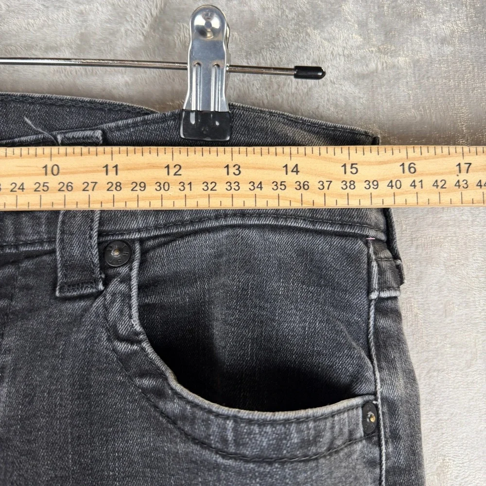 True Religion‎ Geno Slim Fit Jeans Faded Black Horseshoe Flap Pocket Mens 31x32